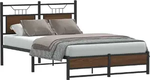 Gultas rāmis VidaXL modelis 4107013, brūna ozola apdare, 120 x 190 cm