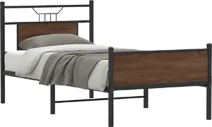 Каркас кровати VidaXL модель 4107025 80x200 см, коричневый дуб, без матраса