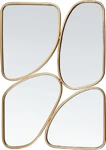 Wall mirror Beliani DIANCEY 70 x 100 cm metal frame gold