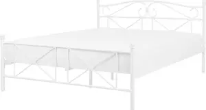 Металлическая кровать Beliani RODEZ 140 x 200 см белая — каркас 140x200