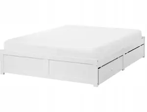 Кровать с ящиками Beliani BRUX 160 x 200 см белая — каркас с местом для хранения
