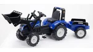 Riteņa traktors Falk New Holland 3090M ar pedālēm, 4 riteņi, 3–7 gadi, melna/zila