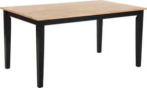 Dining table Beliani GEORGIA 150 x 90 cm rubberwood black
