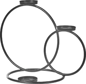 Metal Candle Holder Beliani CAKUNG 33 cm, black