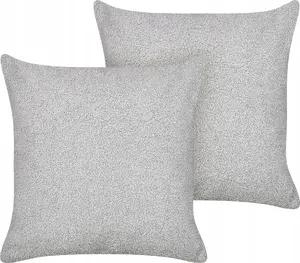 Seat cushions set Beliani Bouclé Gray — set of 2 cushions