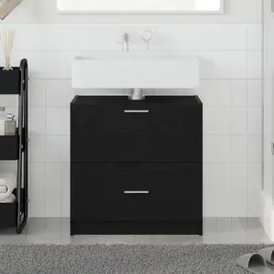 Тумба под раковину VidaXL 59x37x59 см Черный дуб Инженерная древесина