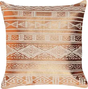 Decorative Cotton Cushion Beliani Oujda 50 x 50 cm, Copper Geometric Pattern