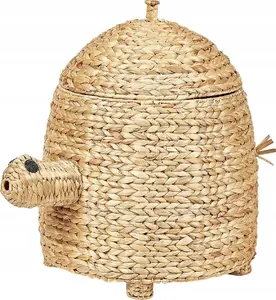 Woven Water Hyacinth Basket Beliani MONTAGU – decorative storage, natural fiber