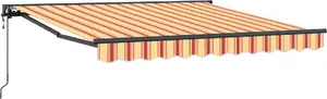 Elektriskais dārza saulessargs VidaXL 300 x 250 cm, ar slīpumu, dzelteni-oranžs