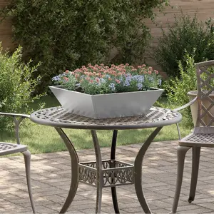 Flower pot VidaXL metal galvanized planter 50 x 50 x 15 cm