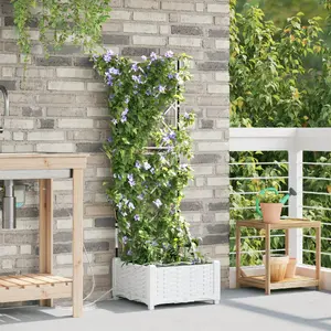 VidaXL flower pot with self-watering system, white (model 42002916)