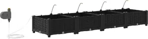 Flower pots VidaXL set of 4 with self-watering system, black