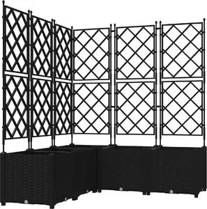 Кашпо с решёткой набор VidaXL 5 шт Черный 120x120x143 см