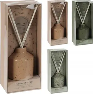 Ceramic Fragrance Diffuser 9 cm, 100 ml capacity, 3 scent sticks included, No name