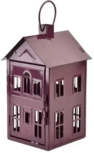 Lampions Lumarko Domek 14,8×14,3×26,8 cm — dekoratīvs metāla/stikla svečturis