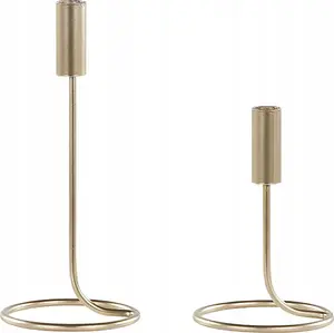 Iron candle holders set, golden finish, 2-piece — No name (model 305720 Bel)