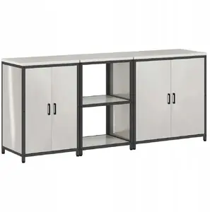 Kitchen storage set VidaXL Other 3 pcs with shelf, silver