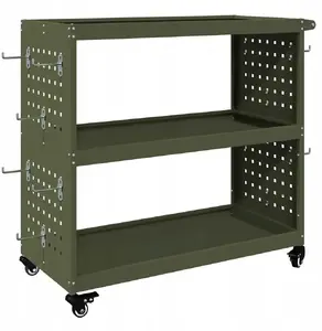 Tool trolley VidaXL olive steel 75 x 35 x 73 cm cold-rolled steel