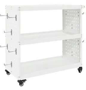 Tool trolley VidaXL 75 x 35 x 73 cm white cold-rolled steel