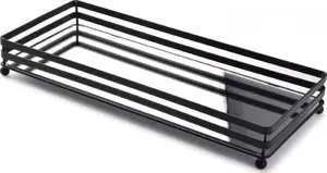 Tray Stand 39×16×5.5 cm Black with Mirror – No name HTOP3691