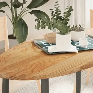 Столешница VidaXL овальная, массив дуба 120×60×2 см, коричневая