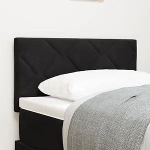 Изголовье VidaXL Design с ромбами, велюр, чёрное, 80 см