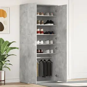 Тумба для обуви VidaXL модель 3333869 бетонно-серая 80×39×180 см из ДСП