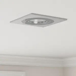 Recessed downlight set VidaXL 24 pcs GU10 square silver 91x91 mm