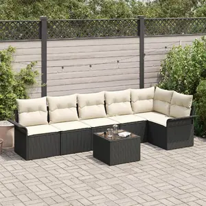 Outdoor sofa set VidaXL 6-piece with cushions, brown polyrattan