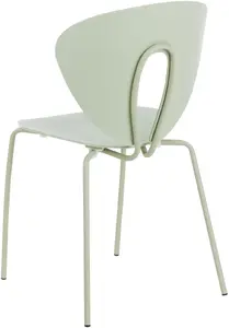 Dining chair set Beliani TRACY — 2 chairs, light green upholstery, metal legs