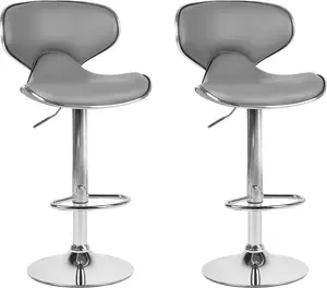 Bar stool set Beliani CONWAY — 2 adjustable bar stools, gray faux leather