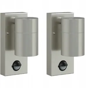 Outdoor wall lamps with sensor 2 pcs, VidaXL — stainless steel, IP44