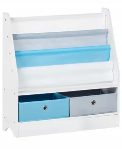 Bookcase 3-shelf TUMBY 74 cm White by Beliani — 3 open shelves, 74 cm height