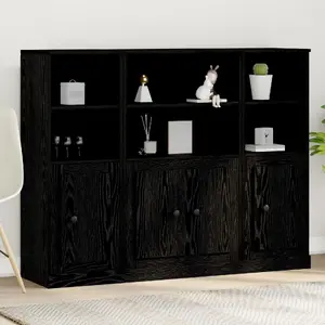 Шкаф VidaXL высокий, инженерная древесина Черный Дуб, 132 x 35,5 x 103,5 см