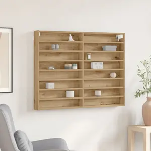 Витрина VidaXL, дубовое ремесленное дерево, 100 x 8.5 x 75 см