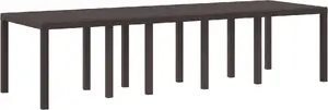 Dārza galds VidaXL Polirattan 300x100x73 cm brūns