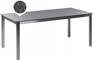Садовый стол Beliani COSOLETO стеклянная столешница 180 x 90 см чёрный