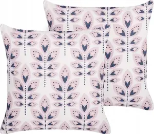 Outdoor Cushion Beliani TORRETTA 45 x 45 cm, set of 2, beige, leaf pattern