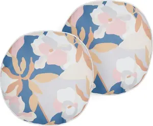 Outdoor seat cushions Beliani VEREZZI ø 40 cm, floral pattern, set of 2