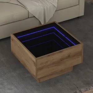 Coffee table VidaXL — model 879660, oak artisan finish, 50 x 50 x 30 cm