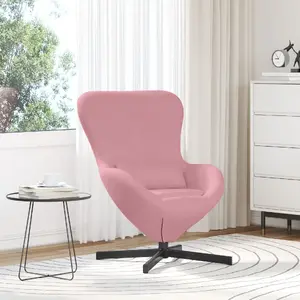 Krēsls VidaXL Oluveida rožains velūra — modelis 42002760