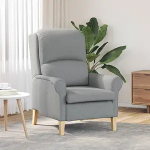 Кресло VidaXL Nowoczesny fotel Светло-серое — обивка полиэстер, деревянный каркас, средний размер