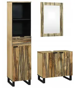 Набор мебели для ванной VidaXL 3 предмета коричневый 38 x 33 x 160 см