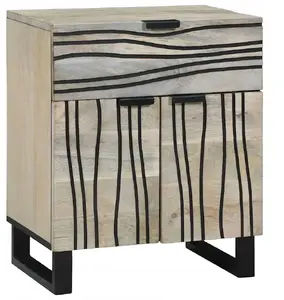 Nightstand with Drawer VidaXL — model 4017983, white and black finish