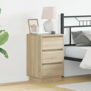 Тумбочка VidaXL с LED-подсветкой, отделка Дуб Сонома, 39 x 34,5 x 65 см