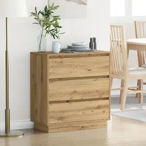 Nightstand VidaXL model 869641 with LED, Artisan Oak finish, 71 x 34.5 x 75 cm