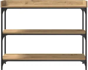 Konsoles galds VidaXL modelis 863568 — ozolkoks un metāls, vidējs izmērs