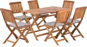 Wooden garden dining set Shumee CENTO — table and 6 chairs