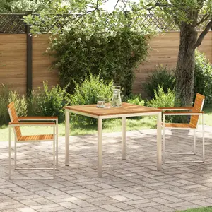 Outdoor Dining Set VidaXL 3-piece Acacia Solid Wood — Dining Table 90×90×74.5 cm