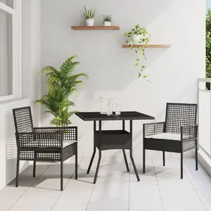 Outdoor dining set VidaXL 5-piece light gray polyrattan 3334934